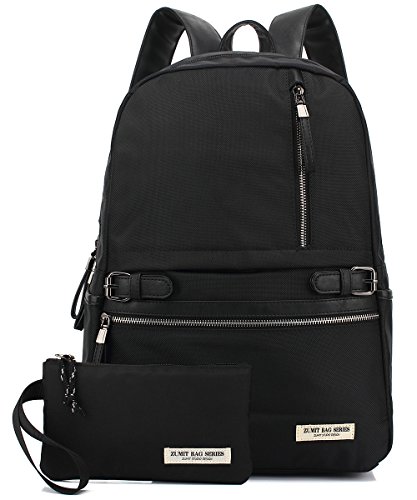 Zumit Rucksack Uni Damen Herren Schulrucksack Schultasche M  dchen Jungen Reisen Outdoor Daypacks Studenten Laptop Backpack 15 6 Zoll Schwarz