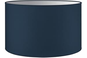 HOME SWEET HOME COLLECTION Home Sweet Home Moderne Abat-jour Bling | cylindre |35/35/21cm | Bleu Foncé | Abat-jour en tissu de coton | pour douille de lampe E27 | testé RoHS | pour lampadaire, lampe de table
