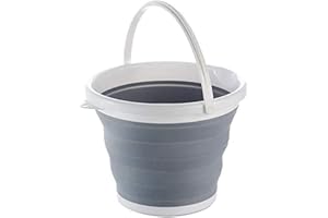 Summerlee Collapsible Bucket – Compact 10L Capacity Sturdy Folding Silicon Water Bucket with Comfortable Grip Handle – Neat and Tidy Space Saving Solution for Your Garage Shed Home Bedroom Kitchen