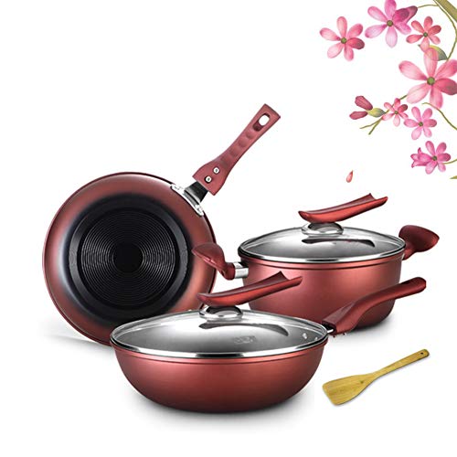 Preisvergleich Produktbild AYOUGALA Topf gesetzt,Bratpfanne,Rauchfreier Wok,Suppentopf,Antihaft-Multifunktion... Antihaft-Pfanne Pfanne Frühstück Pan Gasherd