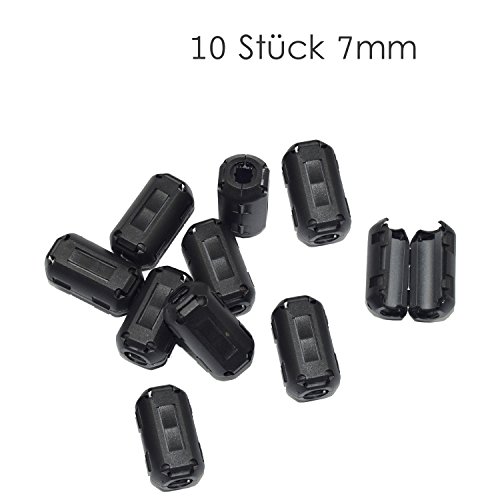 YAMAY 10 Stück 7mm Innendurchmesser Ferritkern RFI EMI Ferritkernfilter Ferritkern Ring Kabelklemme