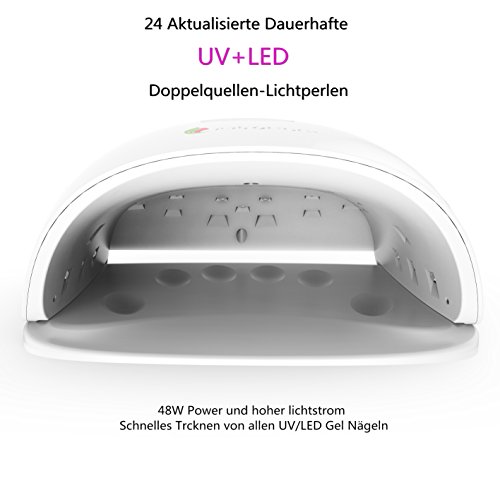 48W Nageltrockner MiroPure LED UV Nagellampe für Nagelstudio mit LCD Anzeige Maniküre Salon mit Infrarot Sensor, 3 Timer Einstellungen, 2 kostenlose Nagelpfeilen - 2