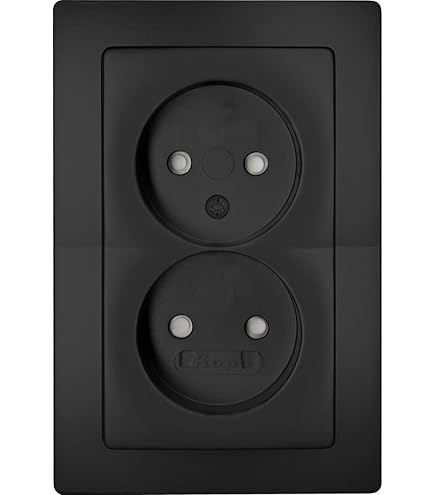 SIMON Clean Schuko dubbel stopcontact, serie 270, 250 V, 16 A, platte en dunne wandstekker, geschikt voor gebruik binnenshuis, eenvoudig te installeren, inclusief frame, deksel en mechanisme, wit
