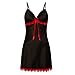 Produktbild ABsoar Lingeries Versuchung Dessous Damen Sexy Damen Satin Nachthemd Rückenfrei Nachtkleid Nachtwäsche V Ausschnitt Negligee Pyjama Babydoll Lingerie Dessous mit Spaghettiträger Unterwäsche