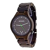 Naturjuwel Holzuhr Herren braun Armbanduhr aus Holz Quarz analog mit Holzarmband und Aufbewahrungsbox sowie Stiftausschläger