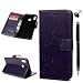 Produktbild Honor 8X Handyhülle Huawei Honor 8X Hülle Case Leder Tasche Lotusblume Muster Flipcase Cover Silikon Schutzhülle Handytasche Ledertasche Skin Ständer Klapphülle Schale Bumper Magnetverschluss-Violett