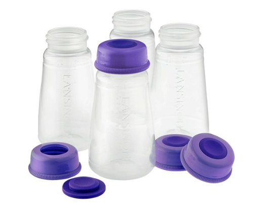 Lansinoh Plastic Milk Storage Bottles (Pack of 4)