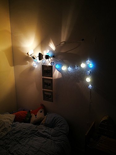 412AhqylK0L GuirLED - Guirlande lumineuse boules coton LED USB - Chargeur double USB 2A inclus - 3 intensités