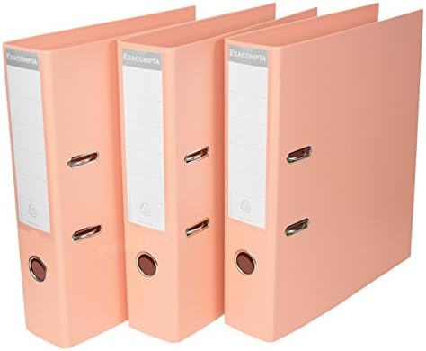 [Pack of 3] Salmon Pink A4 Lever Arch Files 70mm Paper Storage Archive Legal Document Folders