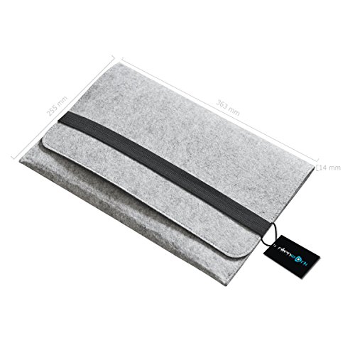 Alienwork Schutzhülle für 12-13.3 Zoll Tablet/Laptop/iPad Tragetasche Hülle Case Tasche Etui Sleeve Tragbarer Filz grau MSPB-02 - 5