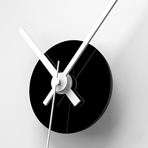 Wandkings Wanduhr SOLO CLOCK mit Uhrwerk & Uhrzeigern (Farbe: Uhr=Schwarz, Zeiger=Weiß) - 2
