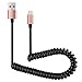 Produktbild ARTLU® USB 2.0 A auf Micro-B Spiral USB SYNC short cable kabel Datenkabel Spiralkabel Ladekabel Micro USB für Samsung Galaxy S2 S3 S3 mini ,HTC, Huawaii, Nokia Lumia Frabe schwarz-Rose Gold