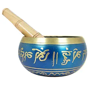 Reiki Crystal Products Singing Bowl| Tibetan Buddhist Prayer Instrument with Wooden Stick | Meditation Bowl | Music Therapy | 4.5 Inches Approx