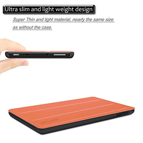Hülle für Fire HD 8 (7. Generation – 2017) / das neue Fire HD 8 (6. Generation – 2016), Infiland Ultra Slim Lightweight Schutzhülle Cover für Fire HD 8 (8-Zoll-Tablet, 7. Generation – 2017) / Das neue Fire HD 8 Tablet (6. Generation – 2016)(Orange) - 6