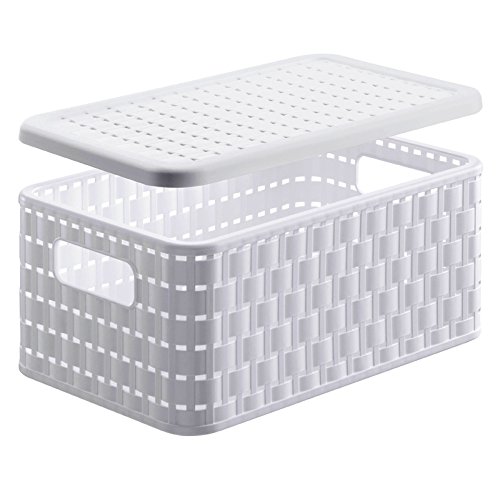 Rotho Aufbewahrungskiste Dekobox Country in Rattan-Optik aus Kunststoff, Format A4, Inhalt ca. 18 l