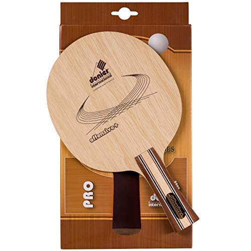 Donier Bois de Tennis de Table Offensif + | Lame de ping-Pong fabriquée en Europe | Base à 5 Couches pour attaques agressives, rebonds Rapides, réduit Les Vibrations | Intérieur, extérieur