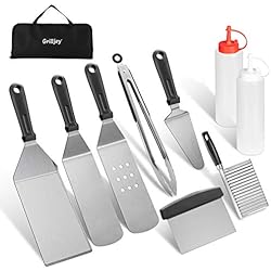 grilljoy 10pcs BBQ spatule ustensiles Set-INOX spatule Outils-spatule Barbecue Lame Set-Parfait extérieur Barbecue ustensile Set pour noël