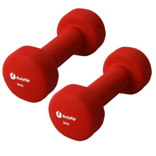 BodyRip Gewichtshanteln, Fitness, aus Neopren, 2 x 2 kg