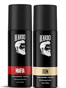 Beardo Mafia and DON No Gas Long Lasting Perfume Body Spray Combo (Pack of 2) | No Gas Deo For Men | Long Lasting Deodrant for Men | Body Spray Perfume for Men