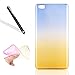 Produktbild Hülle für Huawei P10,Silikon Schutzhülle für Huawei P10,Leeook Schön Cute Elegant Retro Kreative Gradient Blau Gelb Silikon Crystal Cover TPU Ultra Dünn Flexible Soft Dauerhaft Durable Case Schutz Handytasche Durchsichtig Transparent TPU Silikon Dünne Schale Etui Handyhülle Rückseite Bumper Case Cover für Huawei P10 + 1 x Schwarze Eingabestift-Blue Yellow