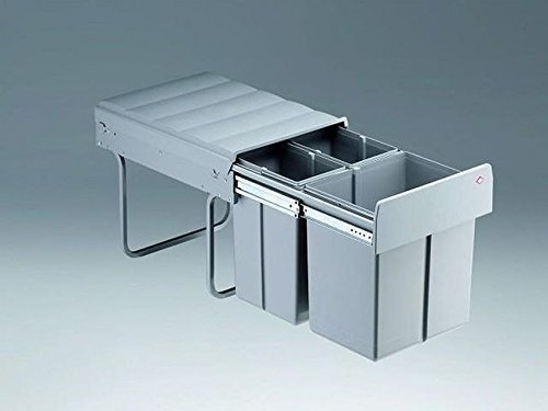 Wesco Trio-Master 40 DT 1x16 / 2x8 Liter Küchen Mülleimer Abfalleimer Bodenmontage Vollauszug