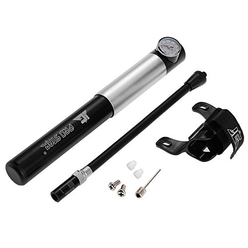 PRO STAR Portabel Mini Fahrradpumpe Dämpfer-Pumpe Minipumpe Ballpumpe Luftpumpe Standpumpe Handpumpe Schrader Presta – Lebenslange Garantie - 7