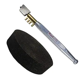 Excel Impex Glass Cutter kit - Diamond Tipped Glass Cutter and Grinding Stone