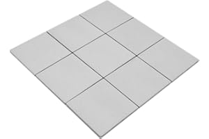 CONWIRE Piastrella a mosaico in ceramica, colore bianco antico, antiscivolo, R10, da parete, per bagno, WC, doccia, cucina, specchio per piastrelle, rivestimento per vasca da bagno, mosaico