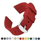 Archer Watch Straps Silikon Uhrenarmband mit Schnellverschluss - Rot, 20mm