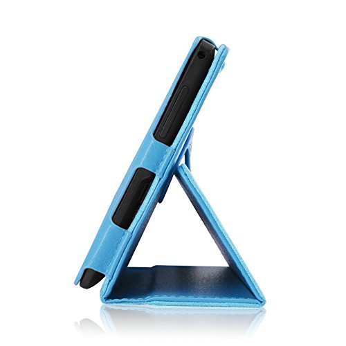 Infiland Folio Hülle Case Schutzhülle Tasche für 7 “7 Zoll Google Android Tablet-PC inklusive ALLDAYMALL A88S / A88X 17,8 cm (7 Zoll) Tablet-PC, rotor® 17,8 cm (7 Zoll) Android Tablet PC, JEJA 7 Zoll Android Google Tablet PC, Dragon Touch Y88X 7 Zoll Tablet PC, Trimeo 7 Zoll Tablet PC, Arespark Ultrathin 7 Zoll Tablet PC, PHROG7 Tablet PC (7 Zoll), Rixow Ultrathin 7 inch Tablet PC( Überprüfen Sie bitte die Details der kompatibelen Tablet-Modell-Liste in Produktbeschreibung)(Hellblau) - 9