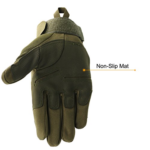 OMGAI Männer Voller Finger Militärische Taktische Handschuhe Des Harten Knöchel Mit Klettverschluss Für Airsoft Armee Paintball Motorrad Outdoor Sport Schwarz L - 3