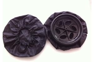 JL Golf *NEW* Set of 2 Nylon Trolley Wheel Covers 16" diameter with drawstring