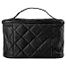 Discoball Lady Women Large Capacity Cosmetic Makeup Toiletry Travel Wash Bag Holder Mirror Case Organizer( Black grid pattern design)