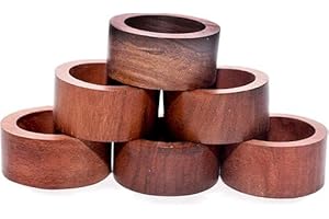 Kalakriti Napkin Rings for Dining Table Napkin Holder, Classic Everyday Use Thanksgiving, Christmas Napkin Rings Buckles,Festive Party Gift (Pack of 6, Brown)