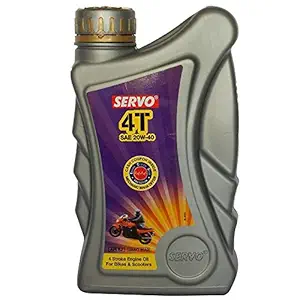 SERVO 4T 20W-40 API SL Engine Oil for 4 Stroke 2/3 Wheelers (1ltr) - Pack of 4