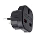 Produktbild Reiseadapter UK auf EU Deutschland, Netz-Stecker Großbritannien England > Euro-Stecker Adapter, Reisestecker GB englisch zu DE deutsch (1x schwarz)