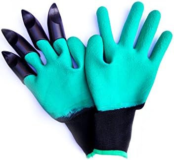 New Gardening Gloves with 4 Claws -Waterproof, Comfortable. Idea for Weeding, Pruning, Planting out seeding, Potting up plants, Digging or More! Quick & Easy to use Garden - Medium(1 pair)