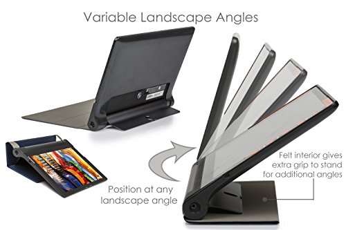 Forefront Cases® Lenovo Yoga Tablet 3 Pro 25,6 cm (10,1 Zoll QHD) Convertible Tablet-PC / Yoga Tab 3 Pro YT3-X90 10.1 Leder Hülle Schutzhülle Tasche Smart Case Cover Stand – Ultra Slim Lightweight mit vollem Geräteschutz – inkl. Eingabestift - 2