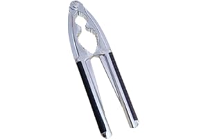 Mebamce Nutcracker, Walnut Cracker with Non-Slip Handle Nut Cracker Tool for Pecans, Macadamias Nuts, Hazelnuts, Almonds, Crabs, Lobsters (Silver)