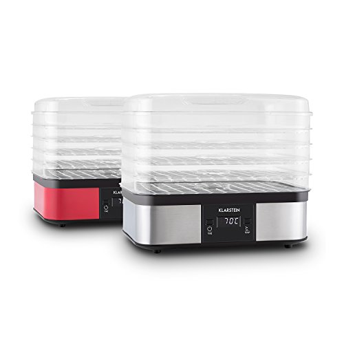 Klarstein Valle di Frutta Dörrgerät Dörrautomat (5 Etagen mit je 32 x 25 cm Trockenfläche, 250 Watt, einstellbare Temperatur, Timer, Edelstahl-Gehäuse) silber - 7