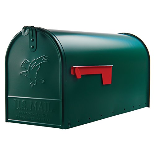 Gibraltar MailboxesElite Large Capacity Galvanized Steel Green, Post-Mount Mailbox, E1600G00, L
