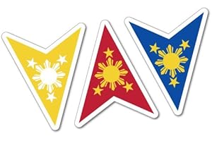 STICKER COLLECTIVE Philippine Flag Sun Stars Sticker Flag Bumper Water Proof Vinyl