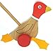 Red Flappy Duck : Push Along Wooden Toys : Traditional : Handcrafted : Handpainted : For Toddler or Baby 12 months or over, Young Kids, Child & Children : H - 21cm W - 13cm D - 10cm Wood Handle - 47.5cm