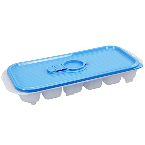 COM-FOUR® 3er Set Eiswürfelbereiter in tollen Farben mit praktischer Einlassöffnung im Deckel - 7