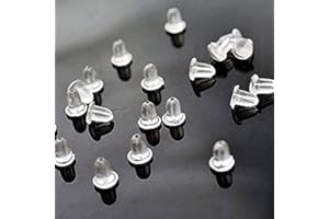 HQ-CLOUD Lot de 200 Poussoir Poussette Embout Clous d'Oreilles apprêt 4mm,Fermoirs attache de Boucles d'Oreilles Silicone,Bouchon pour Boucle d'oreille Clous Transparent