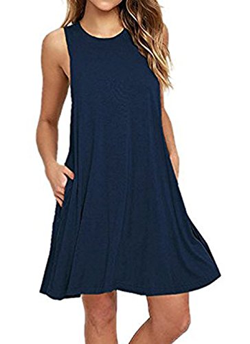 V-toto Vestidos de Mujer, Vestido de camiseta, sin Manga Traje de Baño Para Mujer Verano Moda Vestido de Playa, Colores...
