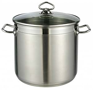 Edelstahl-Topf + Glasdeckel INDUKTION 15 Liter Kochtopf