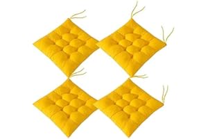 HULKAY 4 PCS Soft Chair Pads, Chair Seat Pads with Ties, Chair Cushions Dining Room for Garden Patio Kitchen Dining