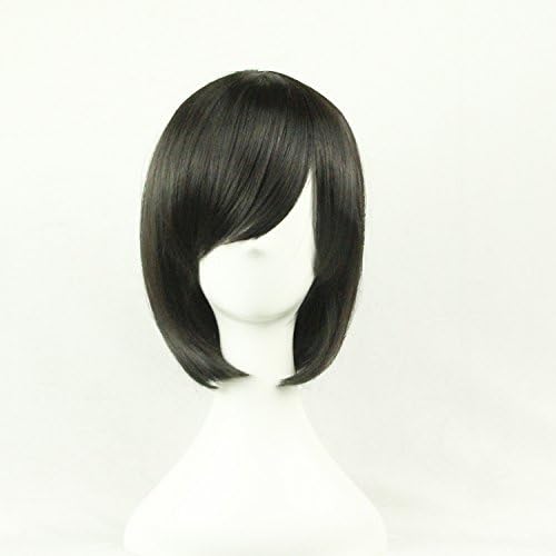 Womens Ladies Girls 32cm Black Short Hair Wigs High Quality Hair Carve Cosplay Costume Anime Party Bangs Full Sexy Wigs