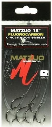 Matzuo Fluorocarbon Circle Hook Snell (Black Chrome, 4)